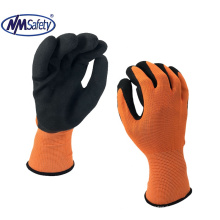 NMSAFETY  13 gauge polyester or Nylon coated foam latex gardening gloves CE EN388 4121X